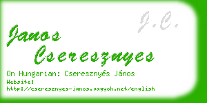 janos cseresznyes business card